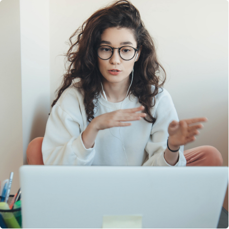 Woman video laptop calling Woman video laptop calling